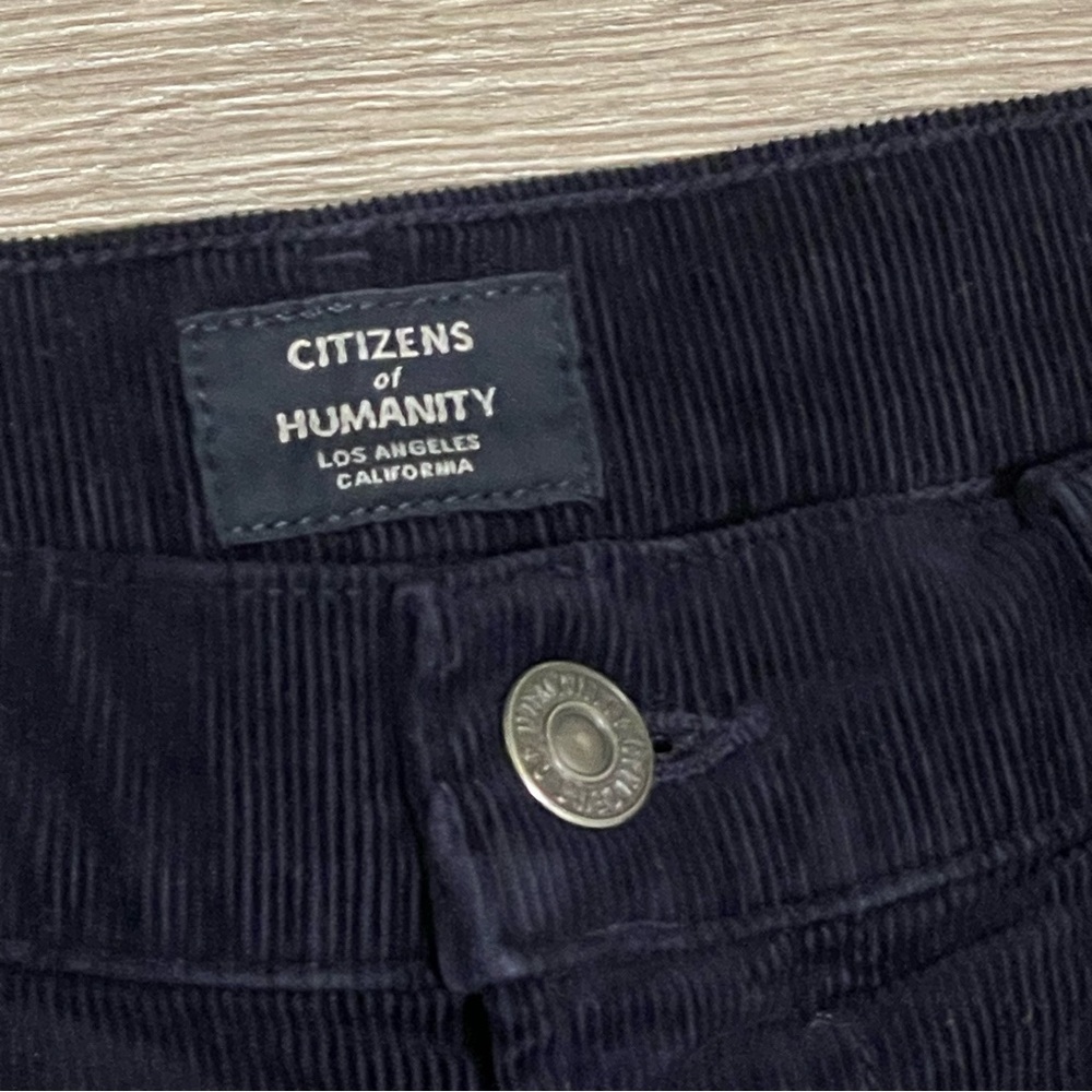 Citizens of Humanity Georgia High Rise Bootcut Flared Corduroy Navy Pants Sz 29 - Picture 7 of 12